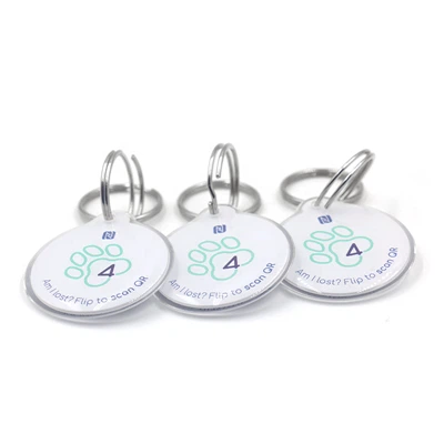 Prilagođeni QR kod ovratnik protiv gubitka NTAG213 Epoxy RFID NFC oznaka za kućne ljubimce za psa i mačku